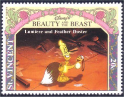 924 St Vincent Disney Beauty Beast Belle Bete Bougie Candle Duster Plumeau MNH ** Neuf SC (VIN-126a) - St.Vincent (1979-...)