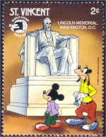 924 St Vincent Disney Mickey Dingo Goofy Lincoln Memorial MNH ** Neuf SC (VIN-98a) - St.Vincent (1979-...)