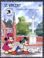 924 St Vincent Disney Mickey Minnie Seagull Memorial Mouette MNH ** Neuf SC (VIN-97a) - St.Vincent (1979-...)