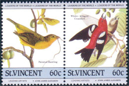 924 St Vincent Bec Croisé Painted Bunting Crossbill MNH ** Neuf SC (VIN-25a) - Spechten En Klimvogels