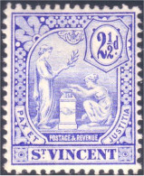 924 St Vincent Blue 2 1/2d MH * Neuf (VIN-9) - St.Vincent (1979-...)