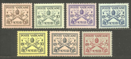 922 Vatican 1929 #73-79 Armoiries Papales Papal Coat Of Arms Complete Pio XI MVLH * Neuf CH Très Légère (VAT-155) - Urgente