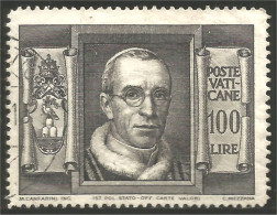 922 Vatican 1949 Pape Pie XII Pope Pius XII 100 L Sepia (VAT-46) - Usati