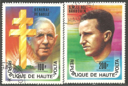 940 Haute Volta De Gaulle Roi Beaudoin (VOL-21a) - Alto Volta (1958-1984)