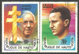 940 Haute Volta De Gaulle Roi Beaudoin (VOL-21b) - Upper Volta (1958-1984)