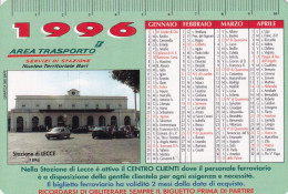 Calendarietto - Area Trasporto  - Servizi Di Stazione - Nucleo Territoriale Bari - Anno 1996 - Petit Format : 1991-00