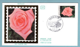 FDC Monaco 1981 - Salon International De La Rose 1981 - Rose Catherine Deneuve  YT 1297 - FDC