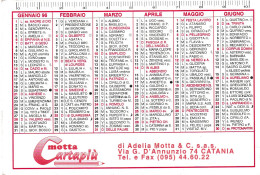 Calendarietto - Carta Più Motta - Catania - Anno 1996 - Petit Format : 1991-00