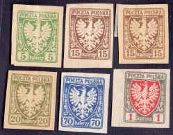 POLAND - ARMS - EAGLE - IMPERF. - *MLH(*) - 1919 - Timbres