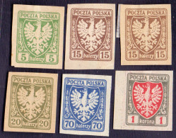 POLAND - ARMS - EAGLE - IMPERF. - *MLH(*) - 1919 - Postzegels