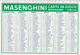 Calendarietto - Masenghini - Carte Da Gioco - Bergamo - Anno 1996 - Petit Format : 1991-00