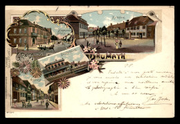 67 - BRUMATH - CARTE LITHOGRAPHIQUE GRUSS VOYAGEE EN 1898 - Brumath