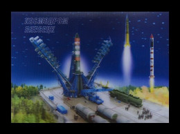 Postcard Russia 2018-119 Space. Plesetsk Cosmodrome (lenticular Unstamped Postcard) - Ganzsachen