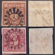 Bayern 6 Und 3 Kreuzer Quadrat Mi. Nr. 4 + 9 Gestempelt   (22256 - Sonstige & Ohne Zuordnung