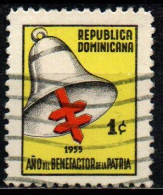 REPUBBLICA DOMENICANA - 1955 - CROCE DI LORENA E CAMPANA - USATO - Repubblica Domenicana