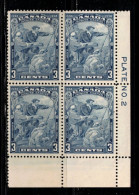 CANADA Scott # 208 Unused NO GUM Plate Block - Jacques Cartier- CV $30 - Ongebruikt