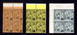 MONACO 1924 - Yvert N° 70/72 - Neuf ** / MNH - 3 Valeurs En Bloc De 4 Bdf,  TB - Unused Stamps