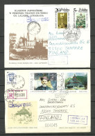 Poland Polska 1980ies - 2 Express Air Mail Covers To Finland - Brieven En Documenten