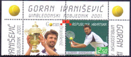 CROATIA - HRVATSKA - TENNIS WIMBLEDON IVANISEVIC  + LABEL - **MNH - 2001 - Tennis