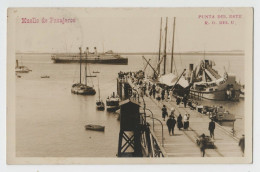 URUGUAY PUNTA DEL ESTE Muelle De Pasajeros VAPOR STEAMER REAL PHOTO 1927 VF - Uruguay