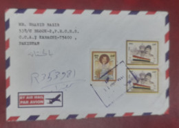 1998 IRAQ TO PAKISTAN REGISTERED COVER WITH PRESEDENT SADAM HUSSAIN STAMPS - Iraq