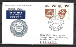 INDE. N°408-9 Sur Enveloppe 1er Jour (FDC) De 1974. Pièces Du Musée Mathura. - Archéologie