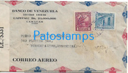 226373 VENEZUELA CARACAS BANK BANCO COVER CANCEL CENSORED CIRCULATED TO ARGENTINA NO POSTCARD - Venezuela