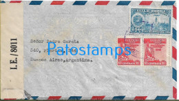 226376 VENEZUELA CARACAS BANK BANCO INDUSTRIAL COVER CANCEL CENSORED CIRCULATED TO ARGENTINA NO POSTCARD - Venezuela