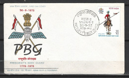 INDE. N°379 Sur Enveloppe 1er Jour (FDC) De 1973. Garde Présidentielle. - Militaria