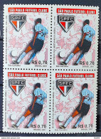 C 2438 Brazil Stamp Football Sao Paulo 2001 Block Of 4 - Neufs