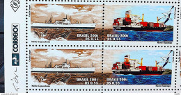 C 2436 Brazil Stamp Merchant Marine Ship Copacabana And Flamengo 2001 Block Of 4 Vignette Correios - Ungebraucht