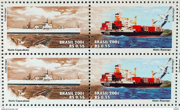 C 2436 Brazil Stamp Merchant Marine Ship Copacabana And Flamengo 2001 Block Of 4 - Neufs