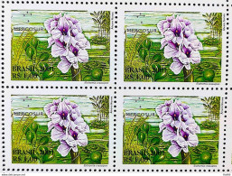 C 2439 Brazil Stamp Flora Mercosur Aguape Flower 2001 Block Of 4 - Neufs