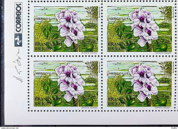 C 2439 Brazil Stamp Flora Mercosur Aguape Flower 2001 Block Of 4 Vignette Correios - Ungebraucht