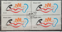 C 2434 Brazil Stamp International Day Of People With Disabilities Health 2001 Block Of 4 CBC DF - Ungebraucht