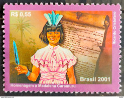 C 2418 Brazil Stamp Madalena Caramuru Literate Woman Indian 2001 - Unused Stamps