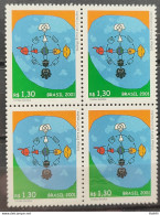 C 2408 Brazil Stamp World Post Day Dialogue Between Civilizations 2001 Block Of 4 - Unused Stamps