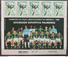 C 2404 Brazil Stamp Football Palmeiras 2001 Vignette 5 Stamps And Players Vignette - Unused Stamps