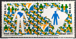 C 2402 Brazil Stamp Community Council Programs Flag Map 2001 Complete Series - Ungebraucht