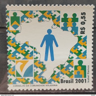 C 2402 Brazil Stamp Community Council Programs Flag Map 2001 - Ungebraucht