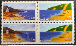 C 2387 Brazil Stamp Tourism Beaches Jericoacoara And Ponta Negra 2001 Block Of 4  - Unused Stamps