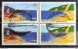 C 2387 Brazil Stamp Tourism Beaches Jericoacoara And Ponta Negra 2001 Block Of 4 CBC - Unused Stamps