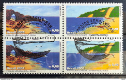 C 2387 Brazil Stamp Tourism Beaches Jericoacoara And Ponta Negra 2001 Block Of 4 CBC - Ungebraucht