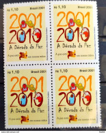 C 2377 Brazil Stamp Decade Of Culture Of Peace 2001 Block Of 4 - Neufs