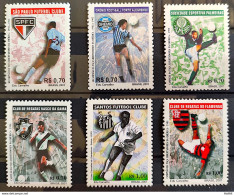 C 2376 Brazil Stamp Football São Paulo Flamengo Grêmio Palmeiras Vasco Santos 2001 Complete Series - Nuovi
