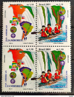 C 2361 Brazil Stamp Jamboree Scouting Waterfall Canoeing Map Flag 2001 Block Of 4 - Ungebraucht