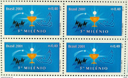 C 2356 Brazil Stamp Religion Catholic Christian 2001 Block Of 4 - Ungebraucht