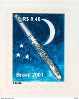 Brazil Regular Stamp RHM 807 Music Instrument Flute Moon 2001 - Unused Stamps