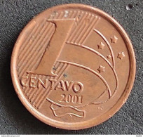 Brazil Coin 2001 1 Centavo 1 - Brésil