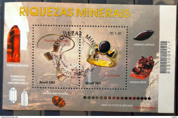 B 123 Brazil Stamp Mineral Riches Topaz And Granada Stone Jóia 2001 CBC - Ungebraucht